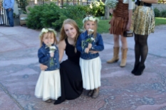 The flower girls posed before the start of the ceremony.
